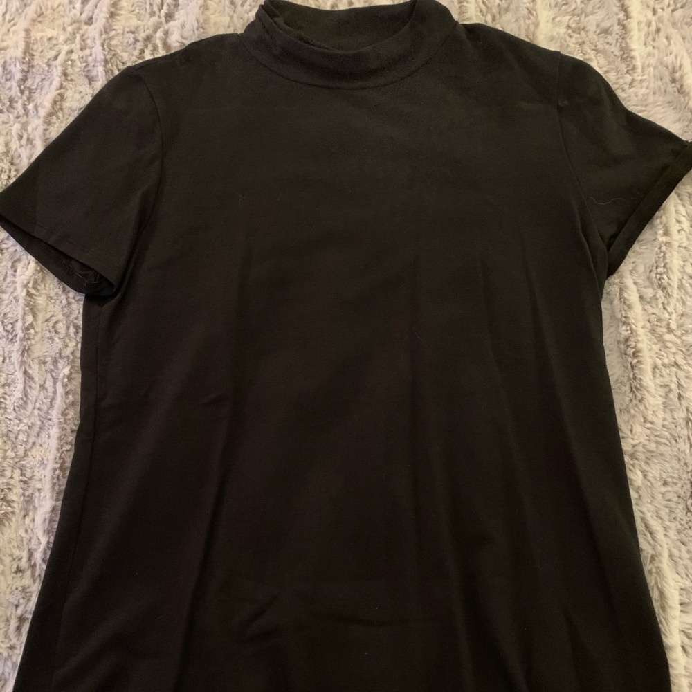 Black Mock Neck Tahari Top
